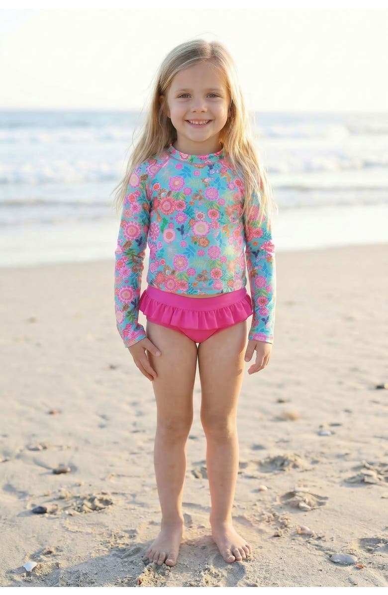 City Threads USA-Made Girls UPF 50+ Ruffle Swim Briefs, Alternate, color, Black