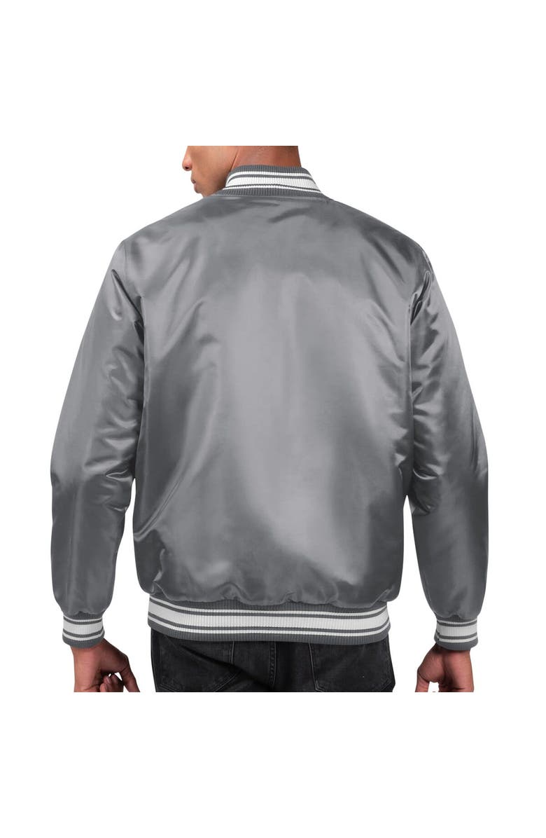 STARTER Men's Starter Gray Tampa Bay Buccaneers Locker Room Satin Varsity Full-Snap Jacket, Alternate, color, Gray