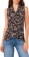 Vince Camuto Floral Crossover Wrap Front Tank