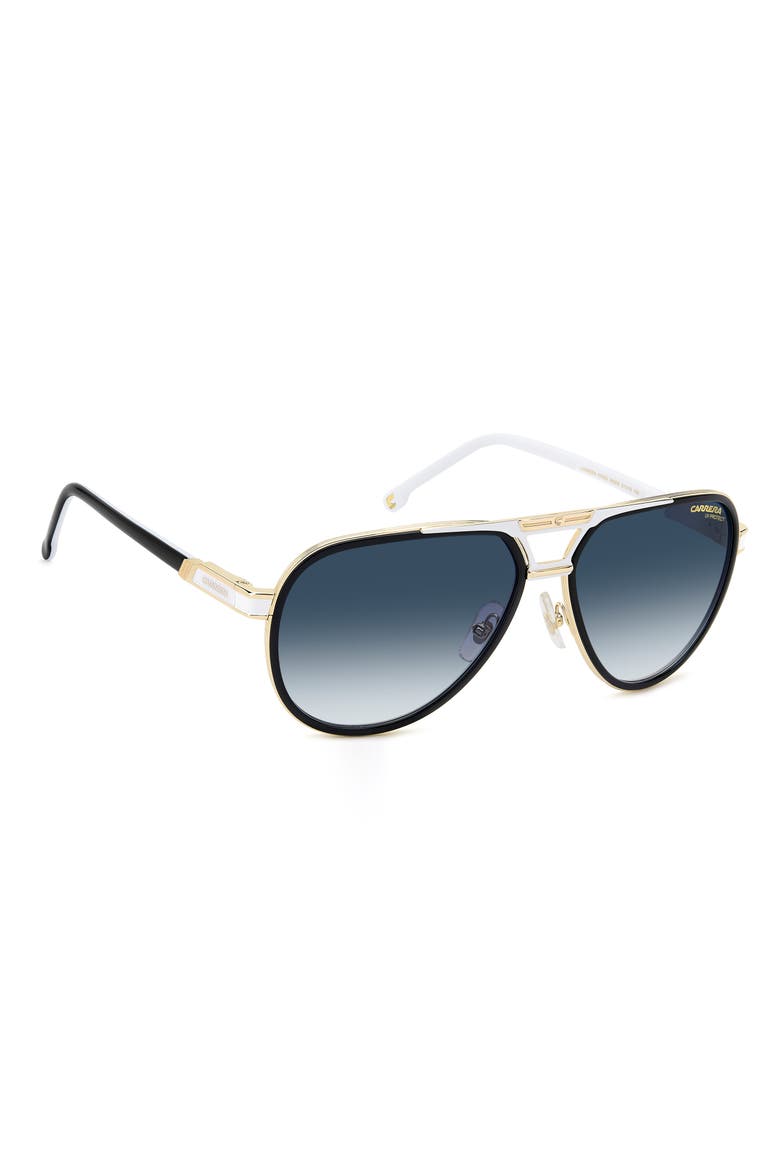 61mm Gradient Pilot Sunglasses, Alternate, color, BLACK WHITE/ DARK BLUE