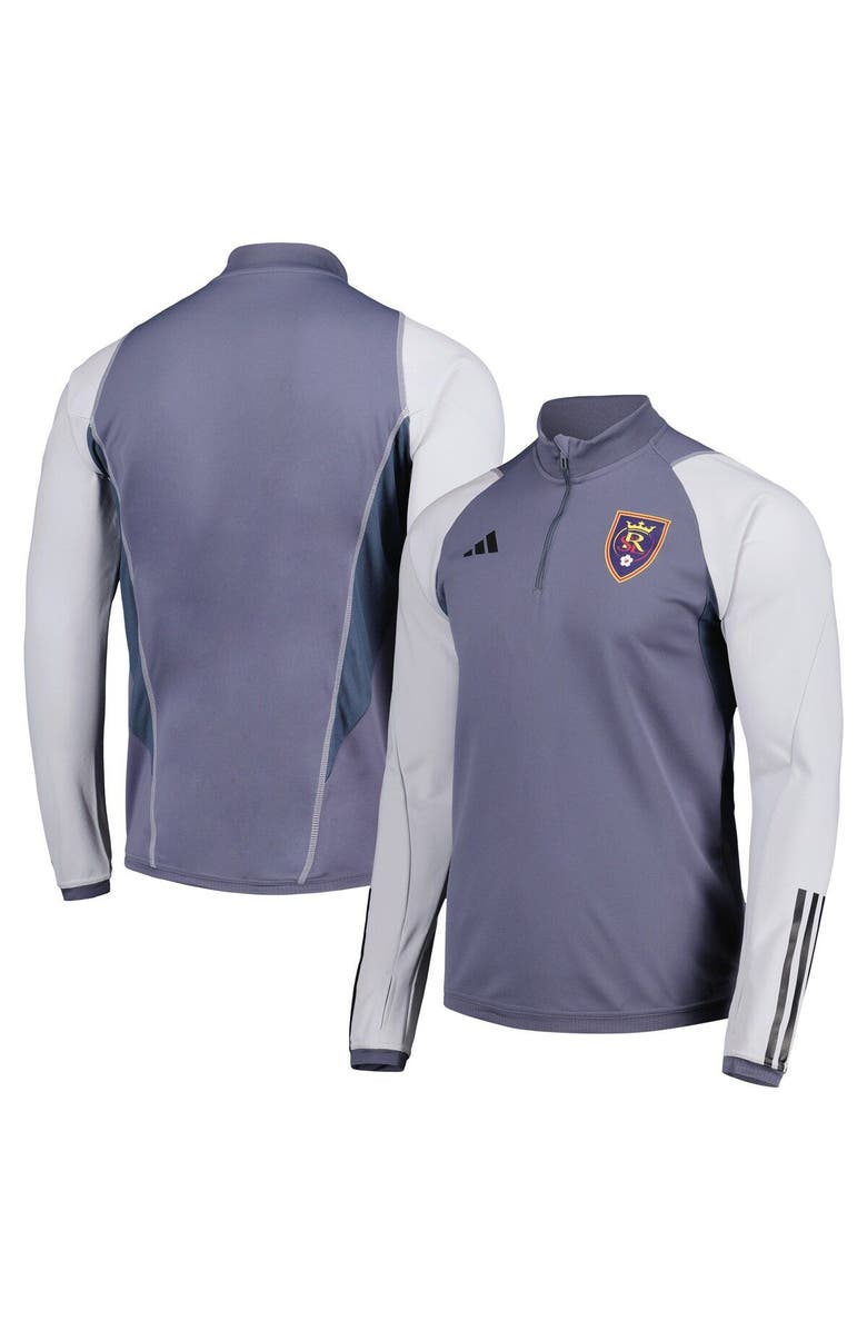 adidas Men's adidas Gray Real Salt Lake 2024 On-Field AEROREADY Quarter-Zip Training Top, Main, color, 