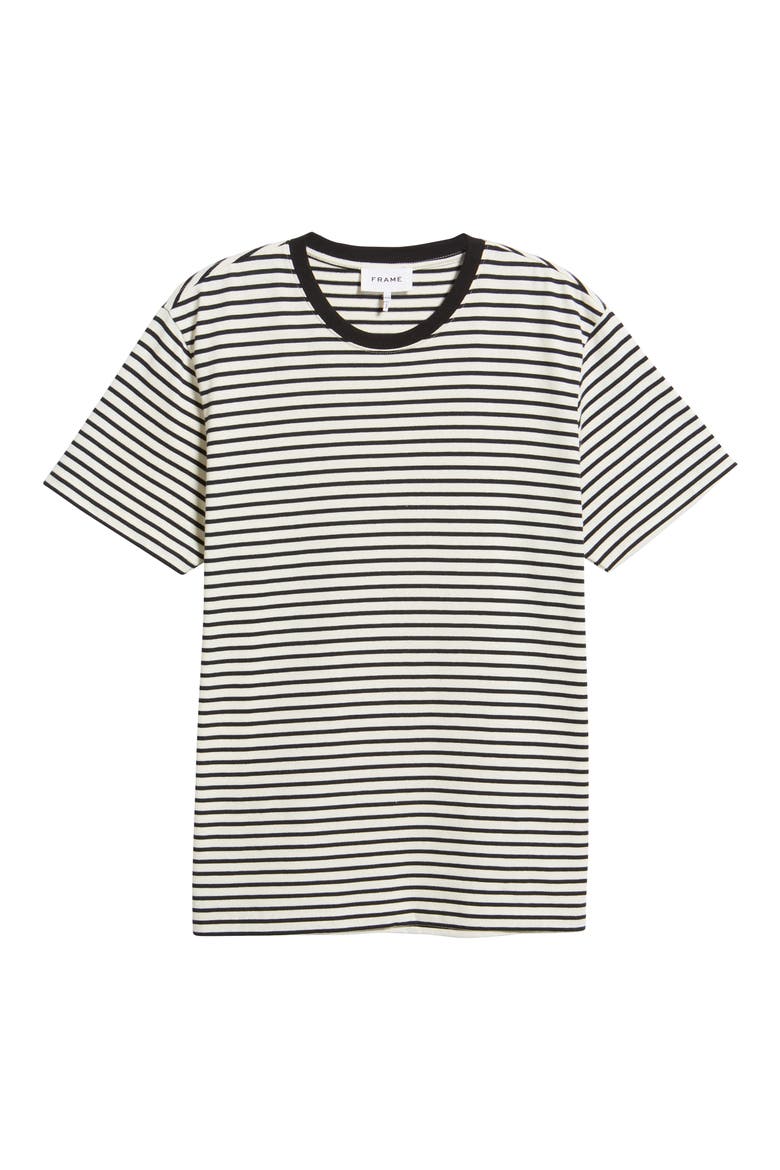 Stripe Crewneck T-Shirt, Alternate, color, OFF WHITE/ NOIR MULTI