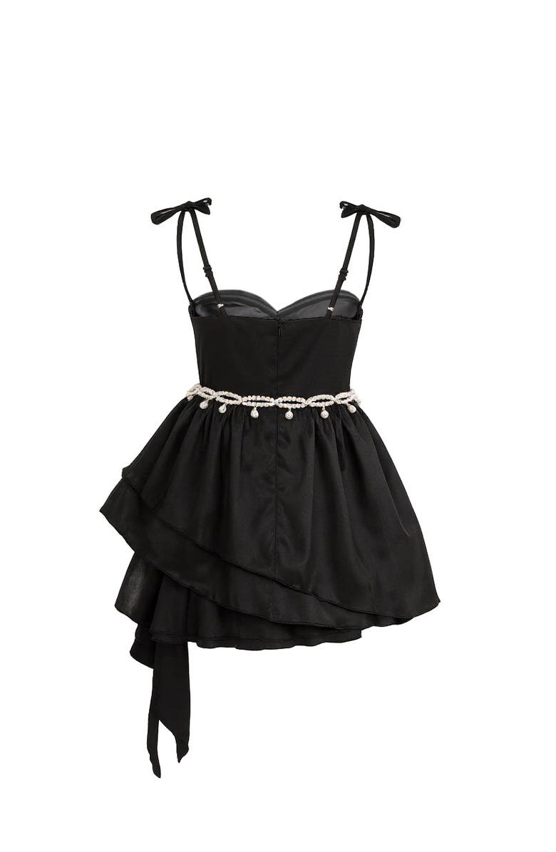 Tulleen Sweetheart Bow Belt Dress, Alternate, color, Black