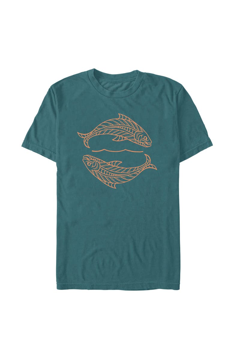 Lost Gods Men's Lost Gods Simple Fish Print  Graphic T-Shirt, Alternate, color, Blue Spruce