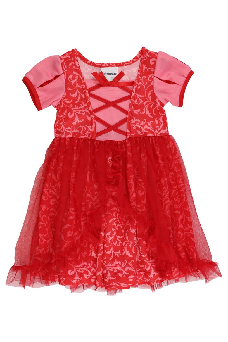 Princess Dress-Up Corset Nightgown, Main, color, Royal Red & Pink Princess