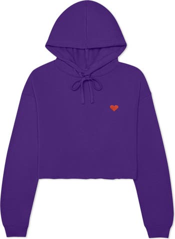 Dalix Pixel Heart Cropped Hoodie | Nordstrom