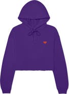Dalix Pixel Heart Cropped Hoodie