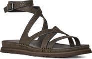 UGG® GoldenGaze Embossed Ankle Wrap Sandal