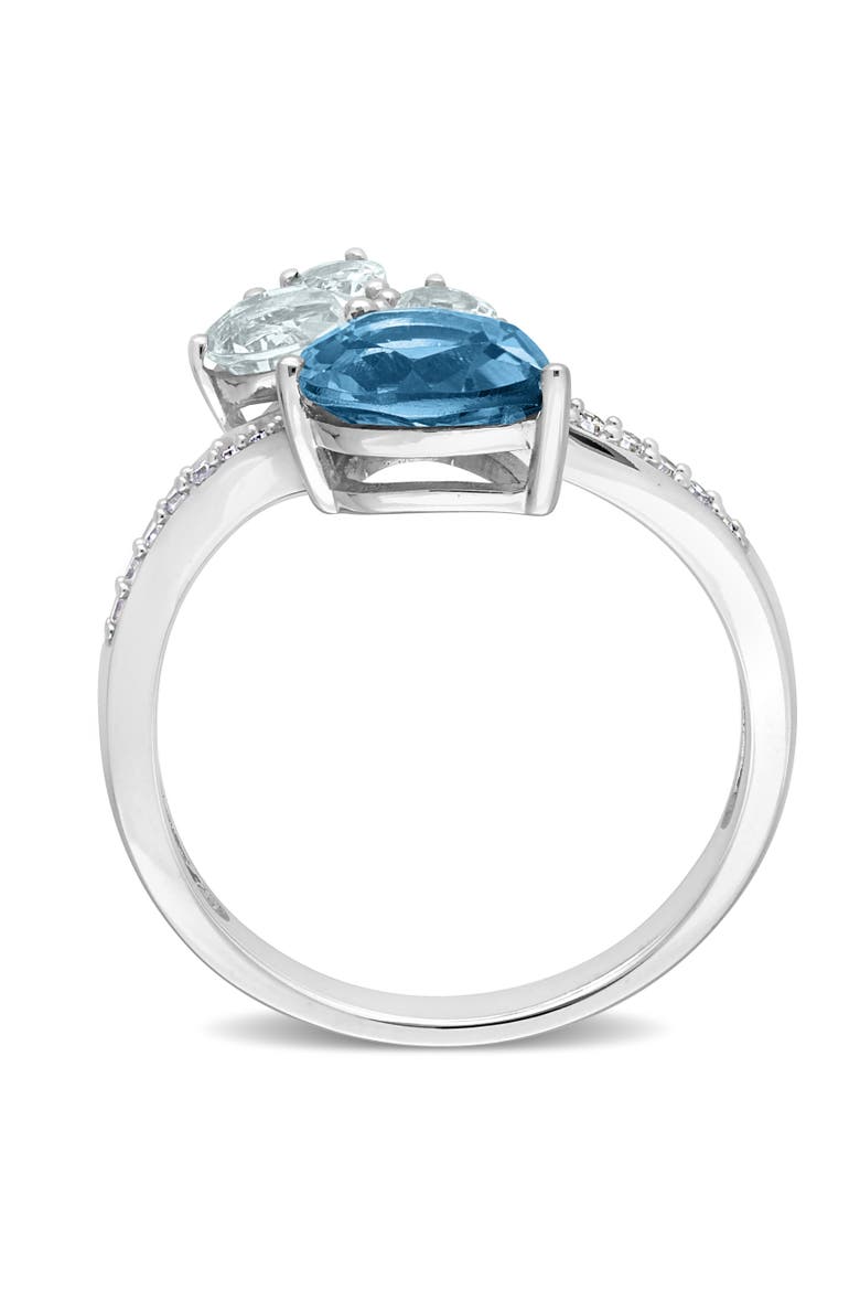 Blue Topaz Aquamarine & Diamond Ring 14k, Alternate, color, Blue Topaz