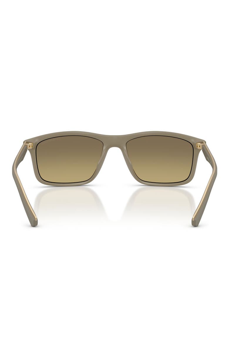 57mm Gradient Pillow Sunglasses, Alternate, color, MATTE BEIGE / BROWN GREY