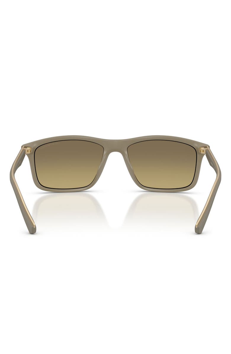 Emporio Armani 57mm Gradient Pillow Sunglasses, Alternate, color, Matte Beige / Brown Grey