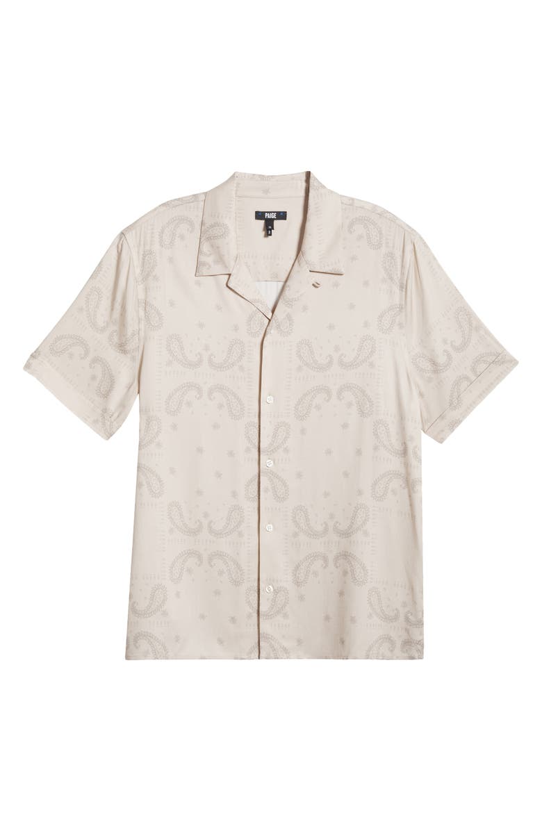 PAIGE Landon Geo Print Short Sleeve Button-Up Shirt, Alternate, color,