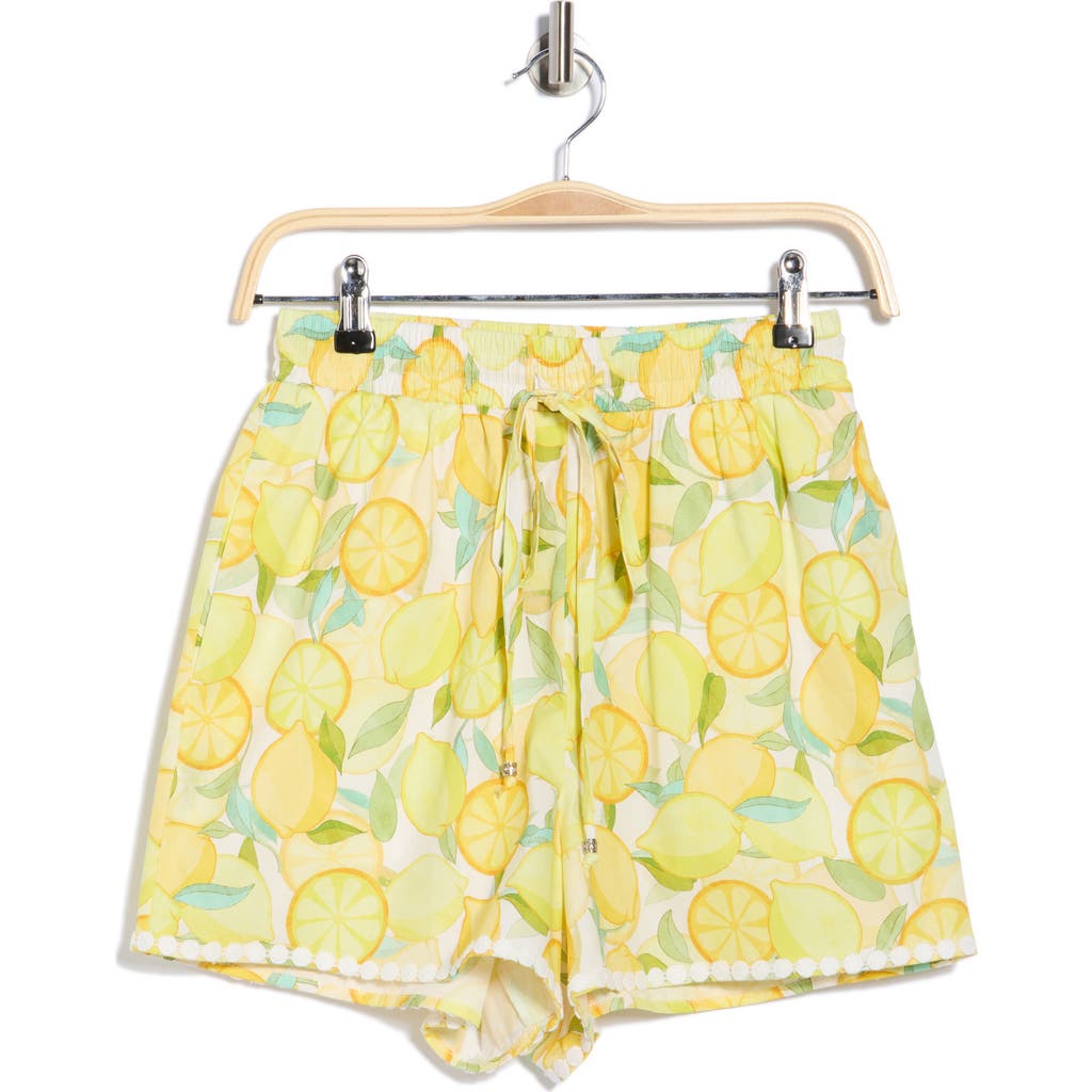 Avec Les Filles Lemon Pull-on Shorts In Yellow