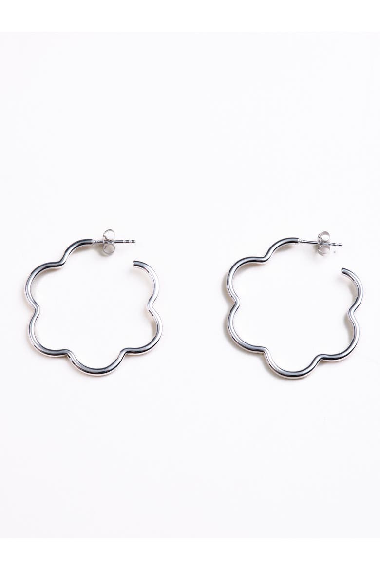 Kirby Flower Hoop, Main, color, 925 Recycled Sterling Silver