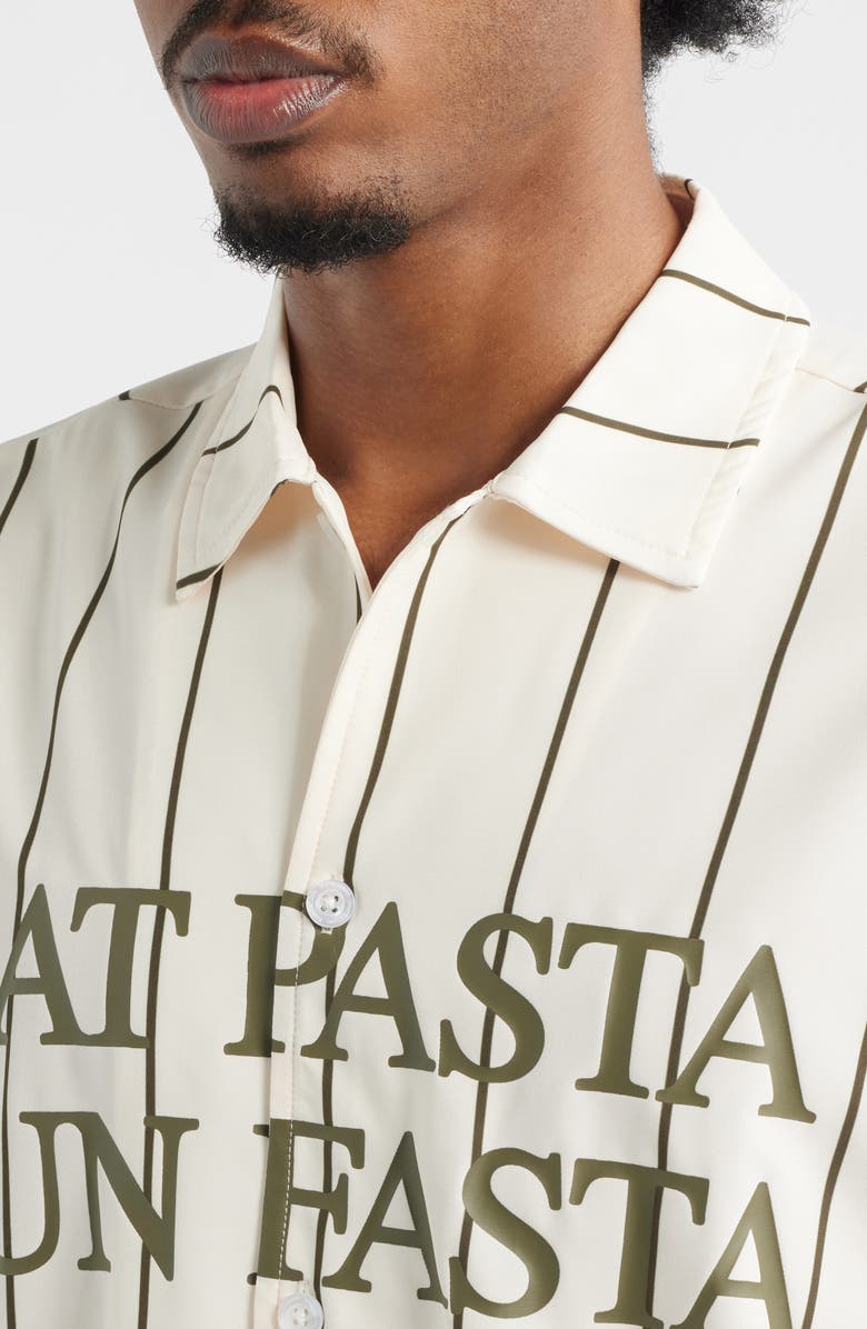 SANTO STUDIO Past Graphic Short Sleeve Button-Up Shirt, Alternate, color, Cream