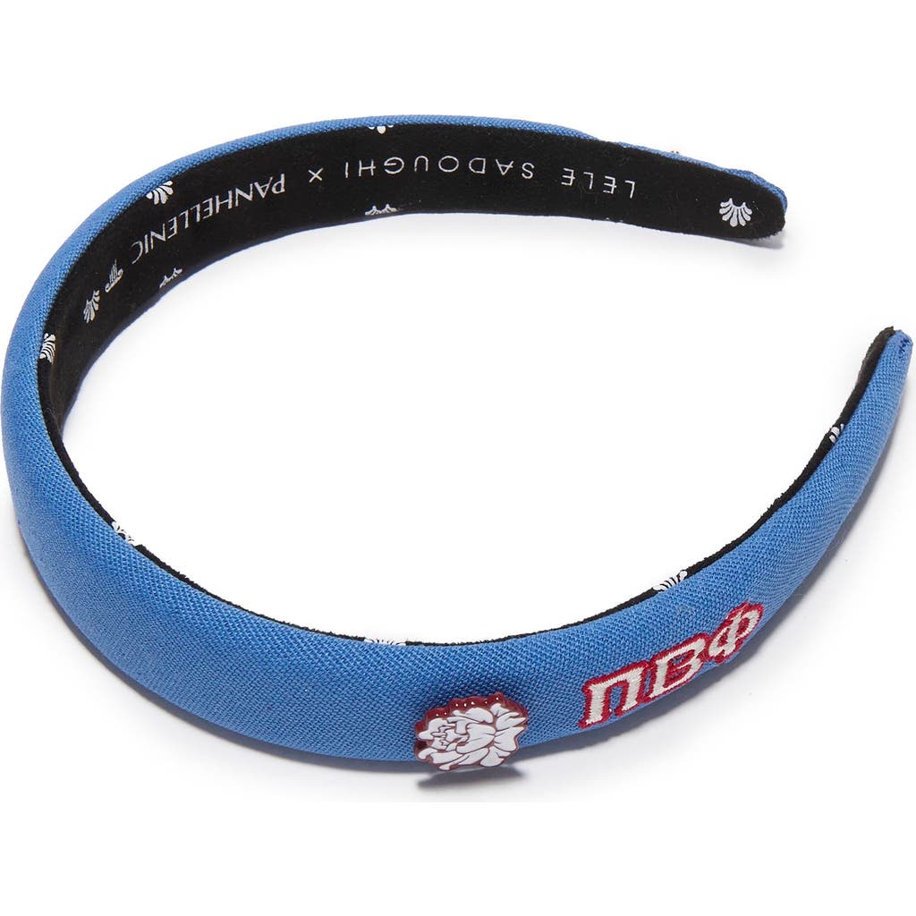 Lele Sadoughi Pi Beta Phi Charlotte Headband In Blue