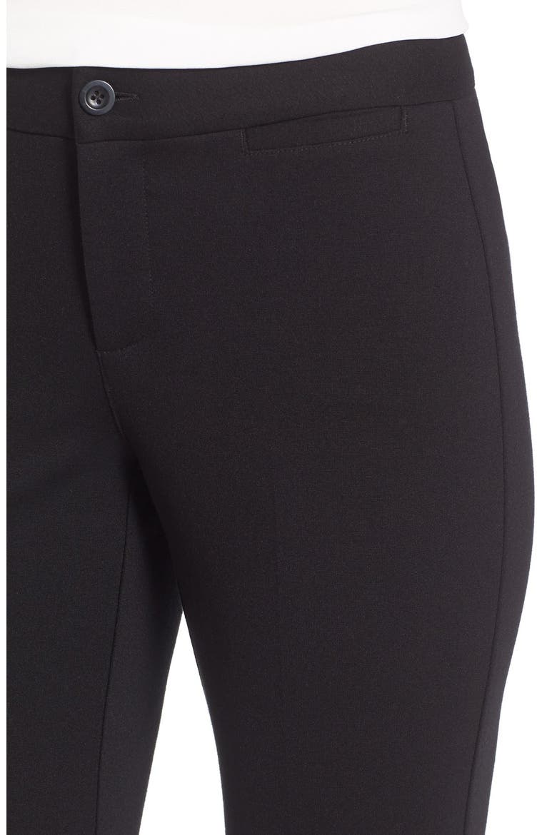 Michelle Stretch Ponte Trousers, Alternate, color, BLACK