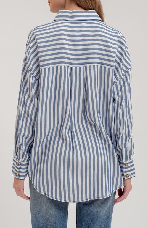 Blu Pepper Stripe Button Down Top In Multi