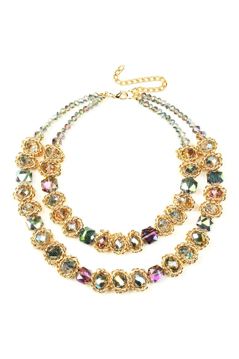 Sea Glass Collar Necklace, Main, color, MULTI COLOR