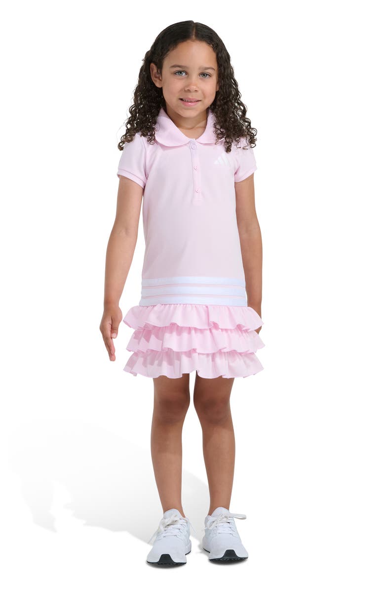 adidas Kids' Polo Ruffle Dress, Main, color, Clear Pink