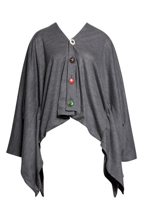 Wool Milled Jersey Cape