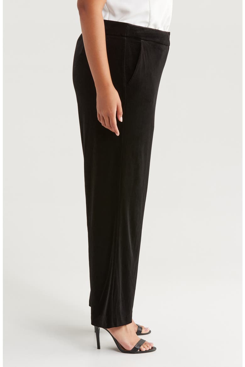Velvet Wide Leg Pants, Alternate, color, BLACK