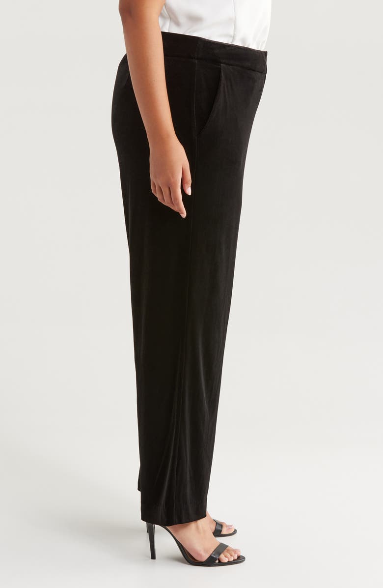 Tahari ASL Velvet Wide Leg Pants, Alternate, color, Black