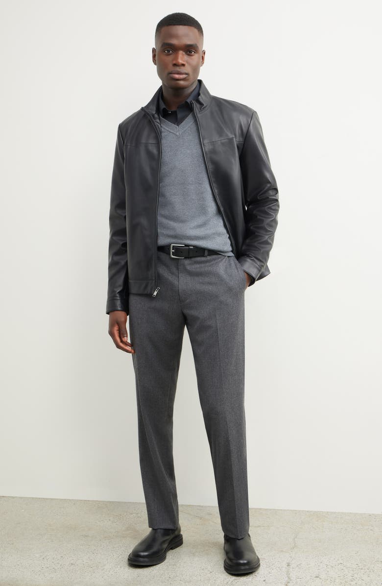 Nordstrom Merino Wool V-Neck Sweater, Alternate, color, Grey Turbulence Heather