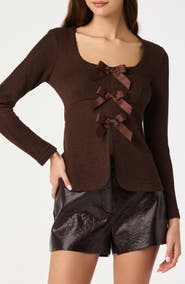 ASTR the Label Split Front Bow Top
