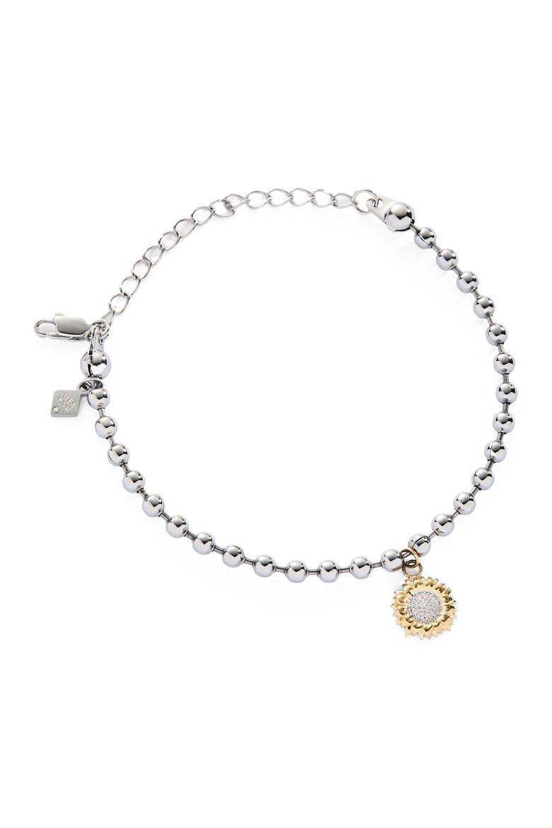 Sunflower Ball Chain Bracelet, Main, color, Two Tone