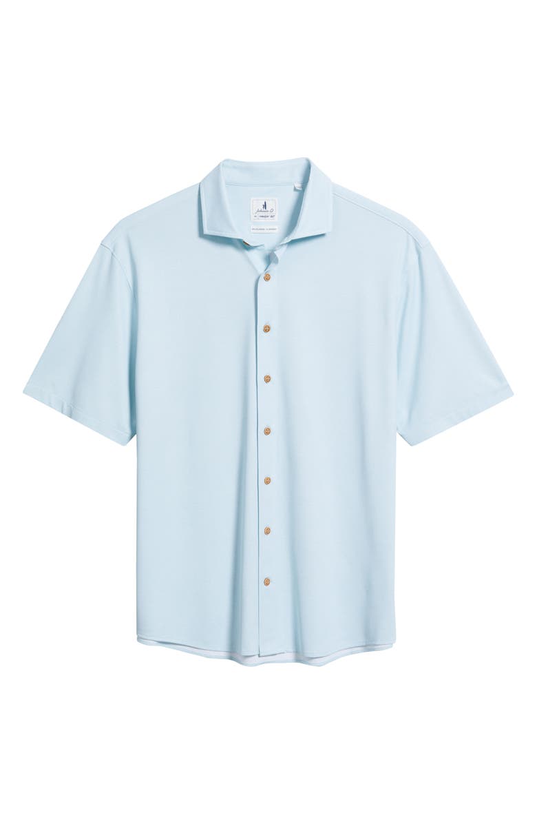johnnie-O Breck Hangin’ Out Knit Short Sleeve Button-Up Shirt, Alternate, color, Sardinia