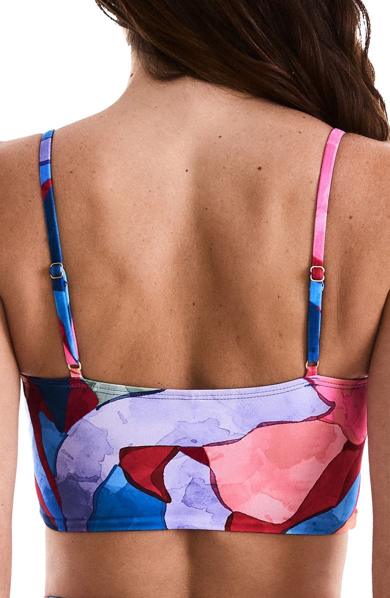 Mimi Flamingo Jamie Cross Front Longline Bikini Top, Alternate, color, 