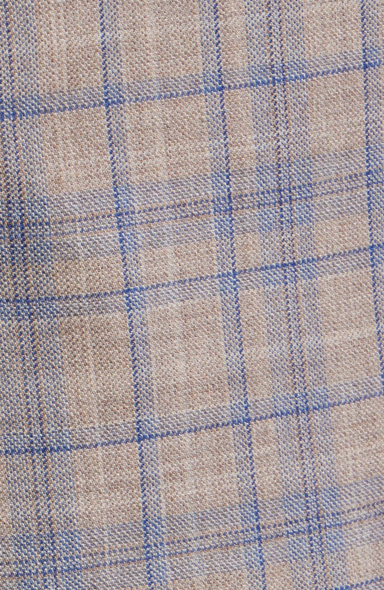 Heritage Gold Tan & Blue Double Check Slub Wool Sport Coat, Alternate, color, Tan
