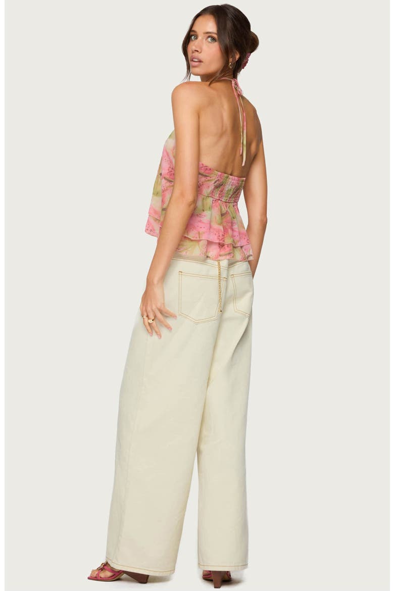 Dragon Lily Tiered Chiffon Halter Top, Alternate, color, MIX
