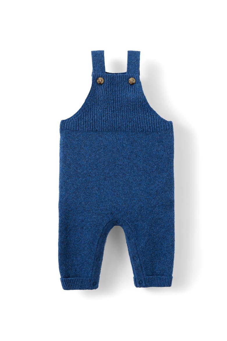 Baby Organic Blend Knit Dungaree, Main, color, Midnight Sky Marle