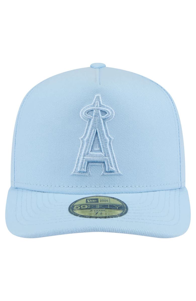 New Era Men's New Era Light Blue Los Angeles Angels Color Pack A-Frame 59FIFTY Fitted Hat, Alternate, color,