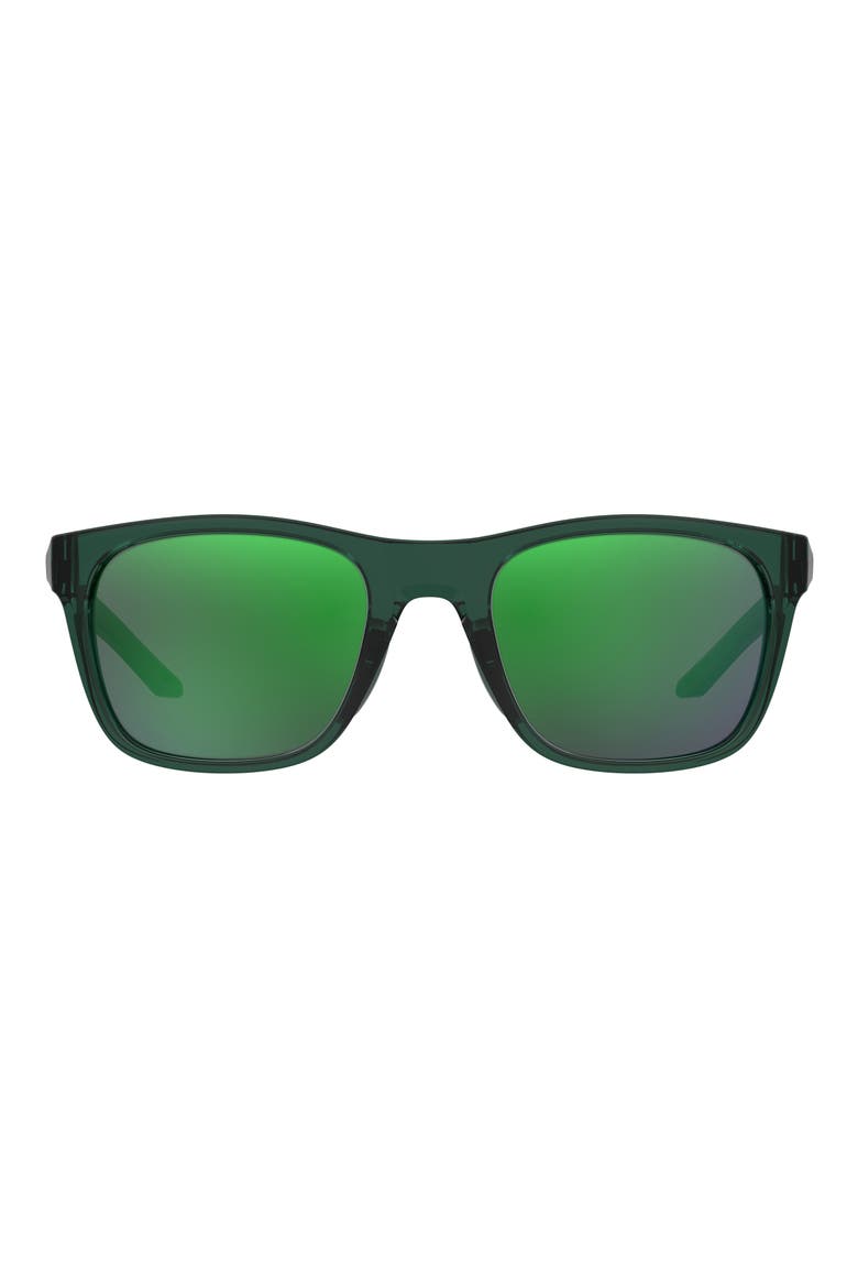 55mm Square Sunglasses, Main, color, GREEN