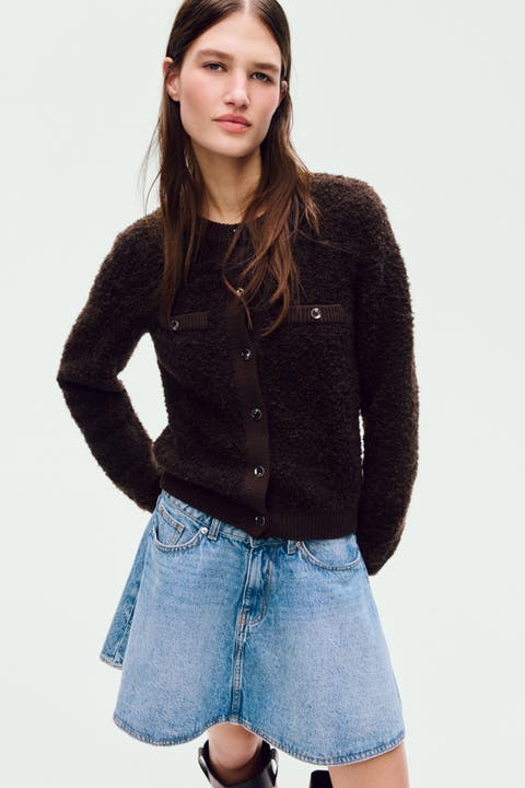 Bouclé-knit Cardigan