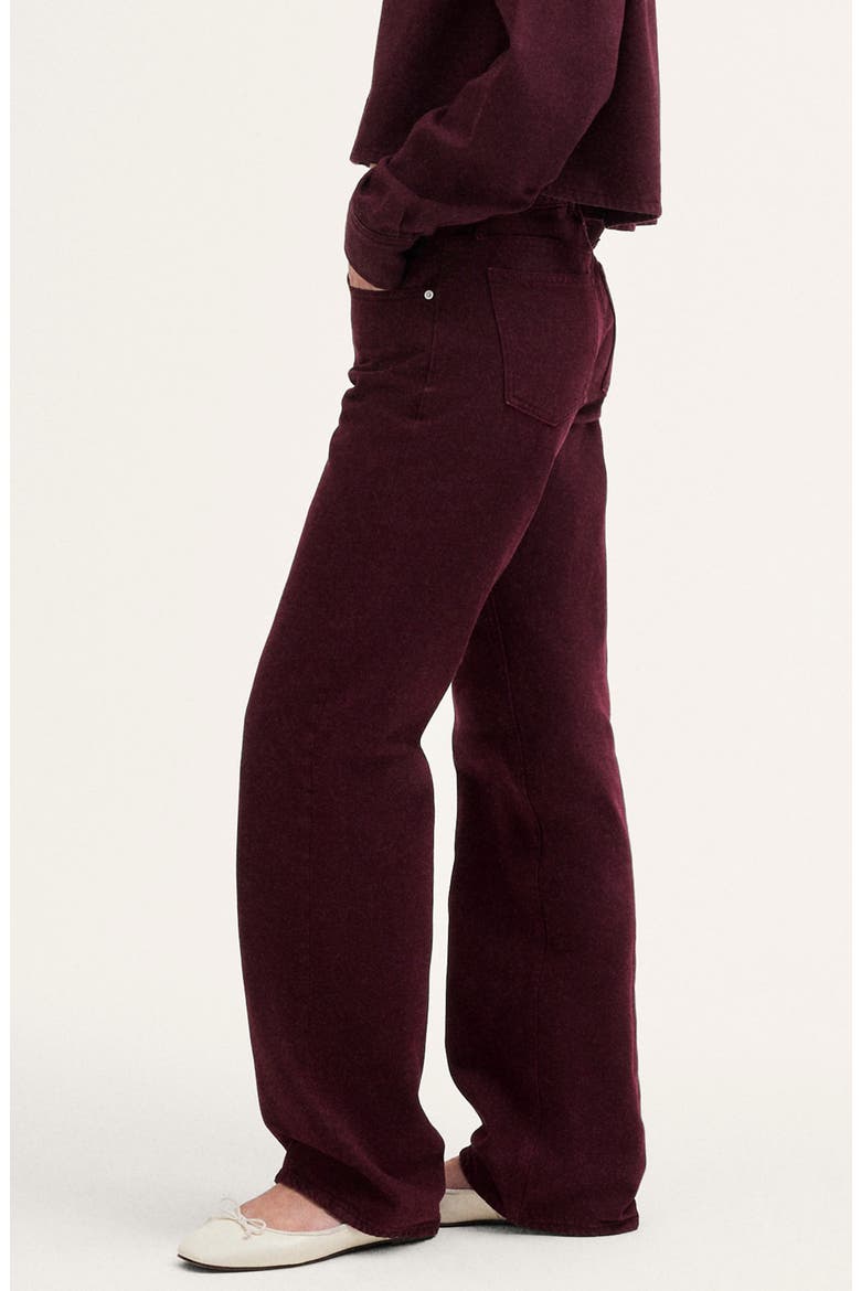 The Low Rise Loose Straight Leg Jeans, Alternate, color, SMOKED CLARET