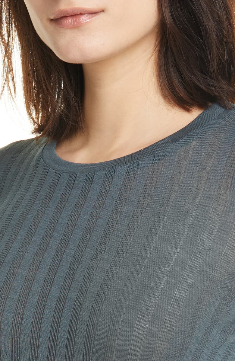 Vince Ribbed Crewneck Cotton Sweater, Alternate, color, 