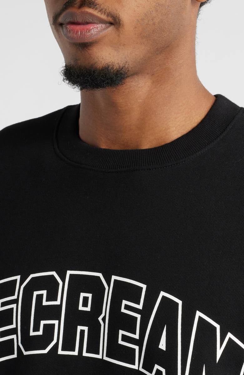 ICECREAM College Logo French Terry Crewneck Sweatshirt, Alternate, color, Black