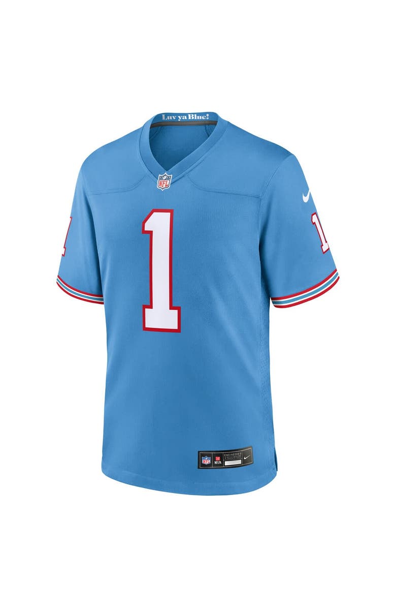 Nike Men's Nike Cameron Ward Light Blue Tennessee Titans 2025 NFL Draft First Round Pick 2nd Alternate Game Jersey, Alternate, color, Light Blue