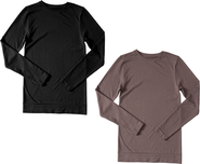 Ingrid & Isabel Seamless Maternity Rib Long Sleeve Crew Tee 2 Pack Bundle