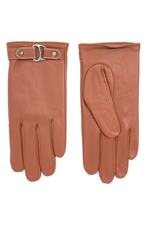 Leather Buckle Gloves
