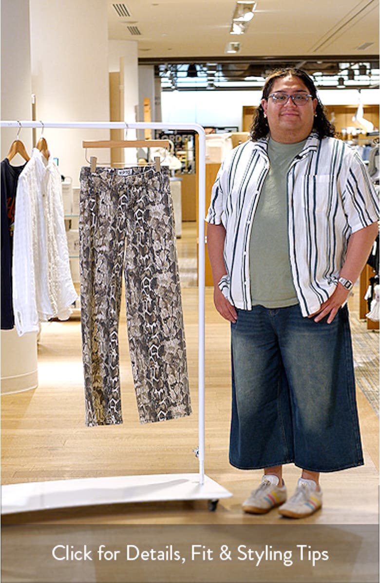 Althea Snakeskin Print Low Rise Wide Leg Jeans, sales video thumbnail