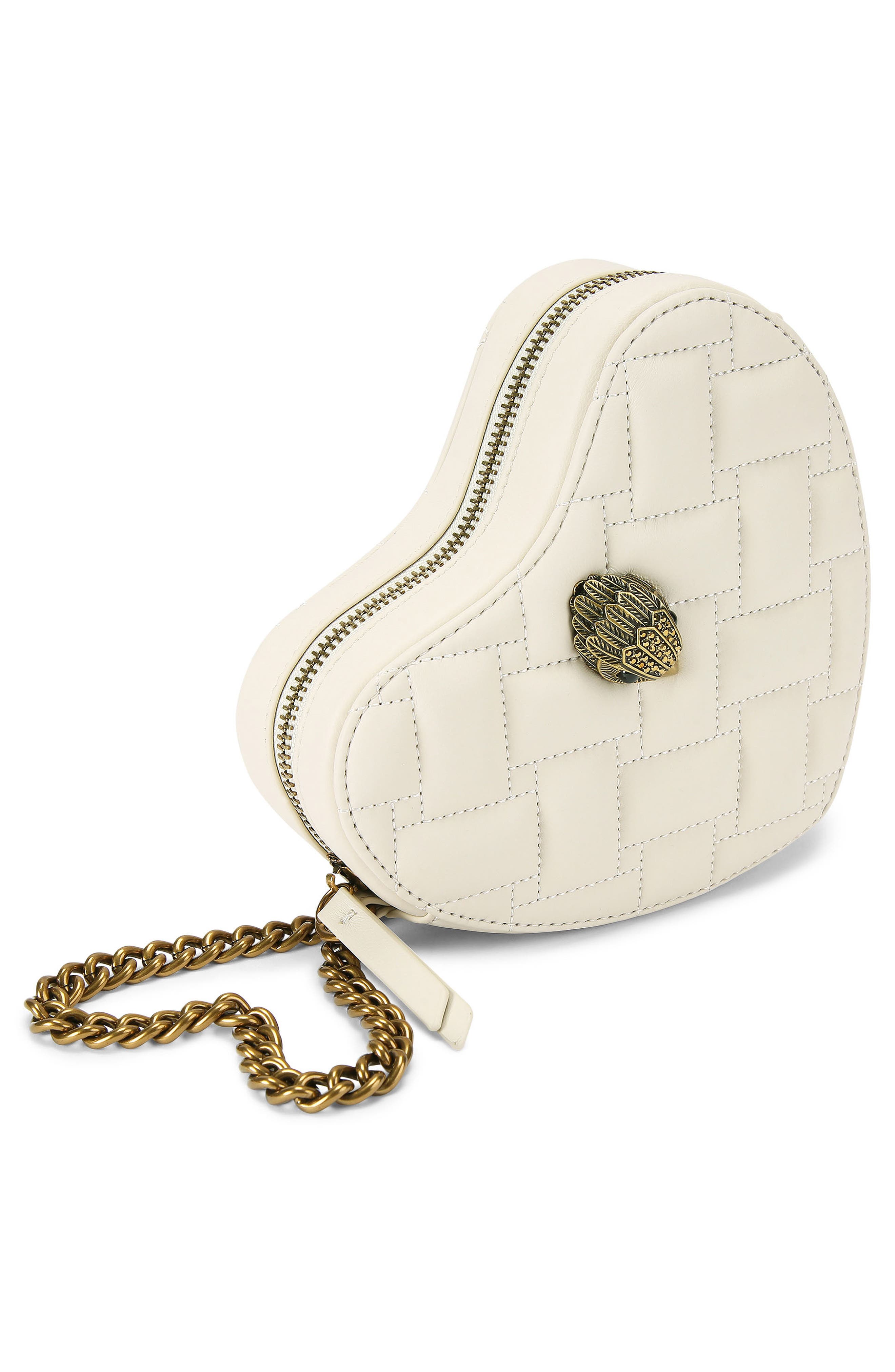 Kurt Geiger London Kensington Heart Quilted Leather Crossbody Bag, Alternate, color, 