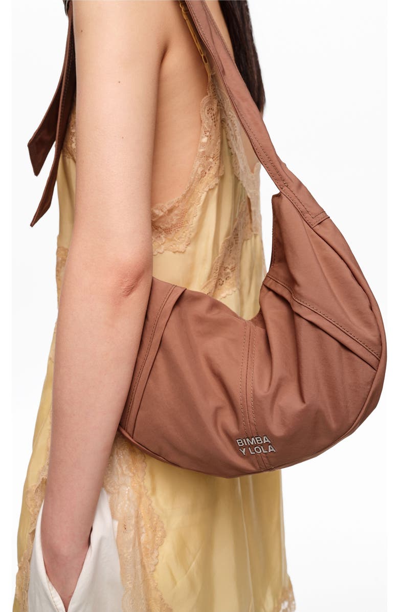 Bimba y Lola Medium Moon Bag SS26, Alternate, color, Nougat