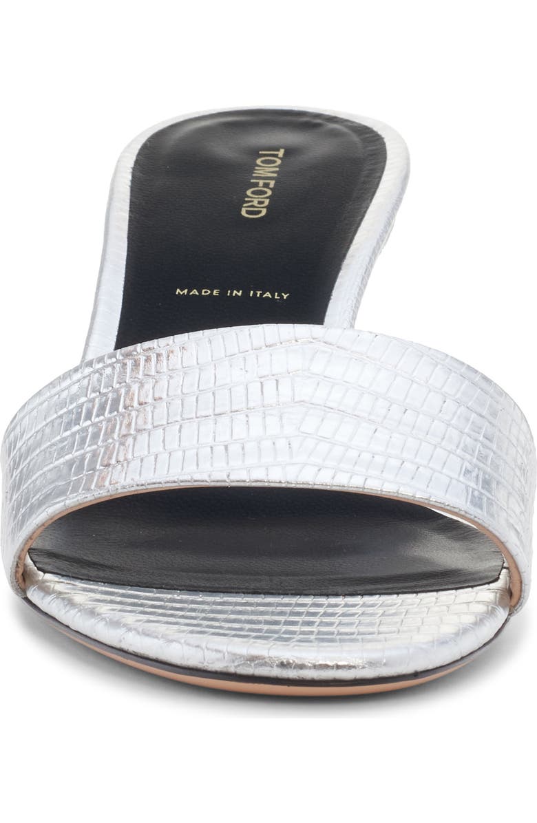 TOM FORD Python Embossed Slide Sandal, Alternate, color, Silver