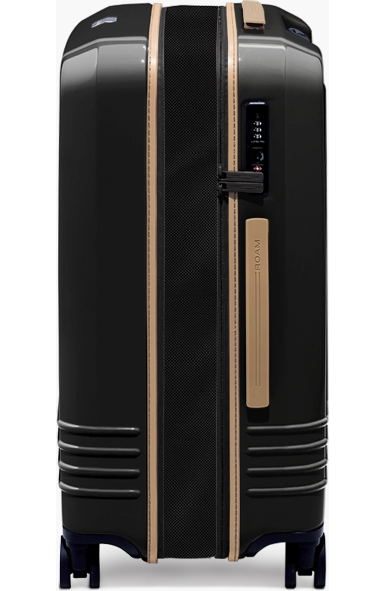 ROAM Luggage Check-In Expandable Luggage, Alternate, color, Black Gloss / Tan Trim