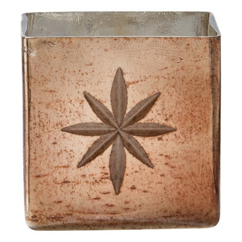 Cosmos Gold Glass Tealight Holder for Christmas Decor